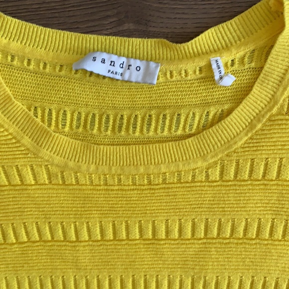 Sandro Paris Yellow Round neck Sweater medium - Picture 8 of 13